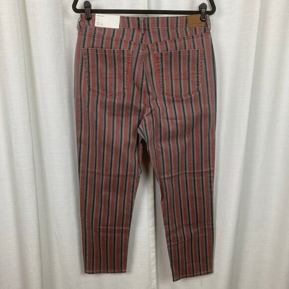 American Eagle Brick Red Stripe Mom Jeans Sz.10R NWT - Picture 10 of 14